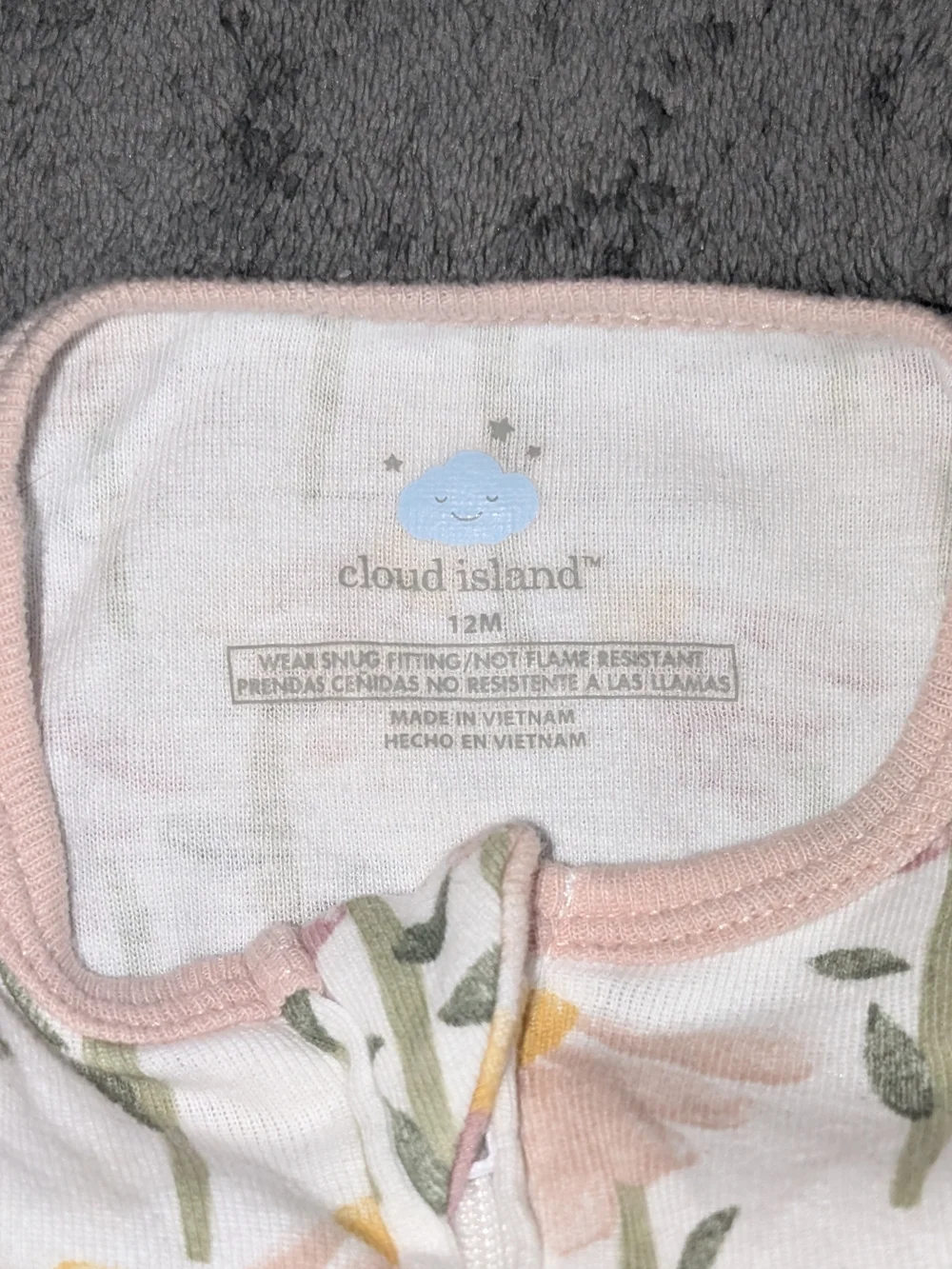cloud island Pink & Floral Footed One-Piece Sleepers